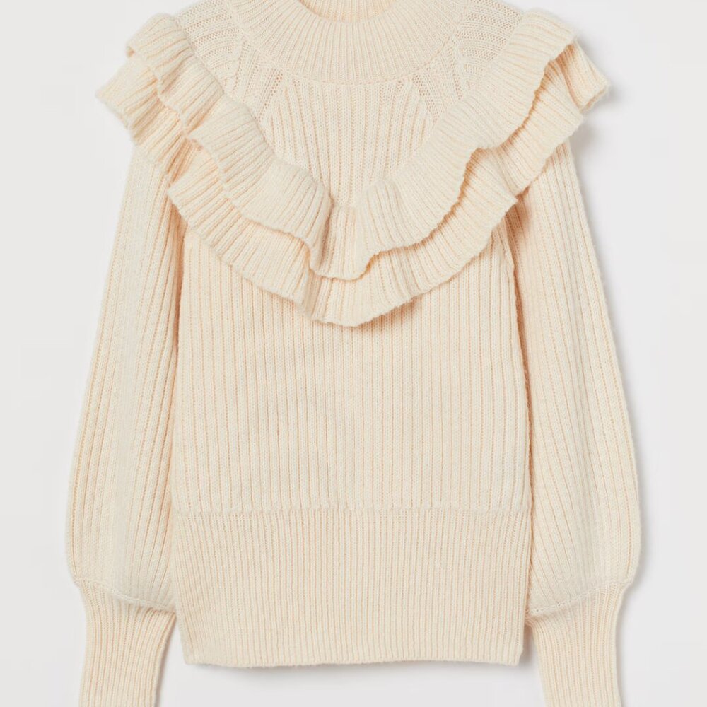 Cozy Ruffle Boho Sweater (NWT)